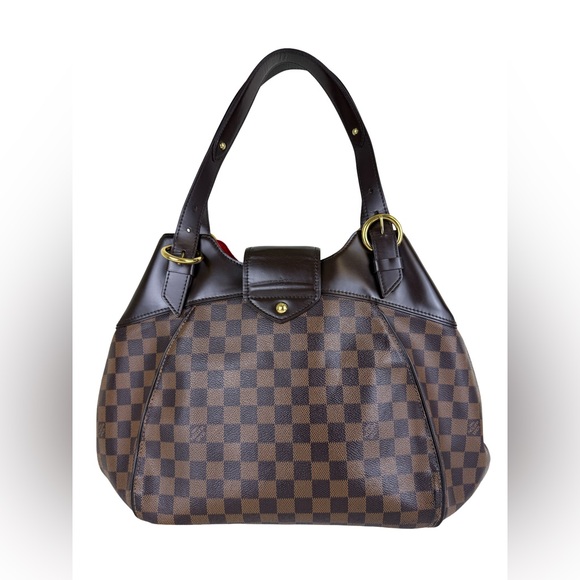 LOUIS VUITTON DAMIER EBENE SISTINA GM SHOULDER HANDBAG - Picture 4 of 10